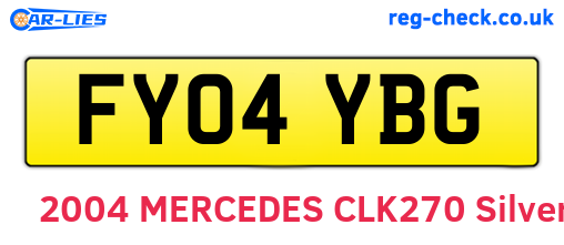 FY04YBG are the vehicle registration plates.