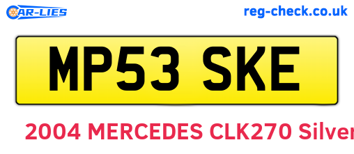 MP53SKE are the vehicle registration plates.