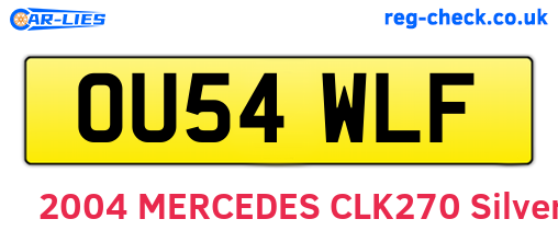 OU54WLF are the vehicle registration plates.