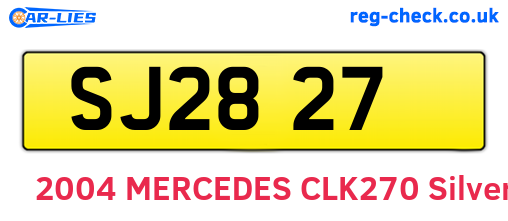 SJ2827 are the vehicle registration plates.