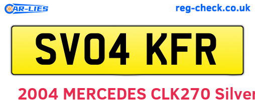 SV04KFR are the vehicle registration plates.
