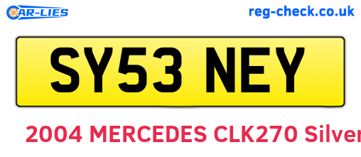 SY53NEY are the vehicle registration plates.