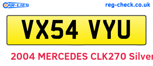 VX54VYU are the vehicle registration plates.