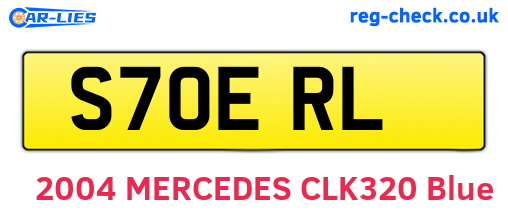 S70ERL are the vehicle registration plates.