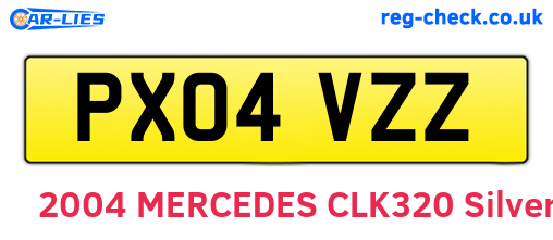 PX04VZZ are the vehicle registration plates.