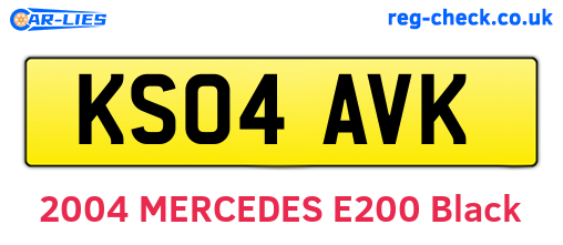 KS04AVK are the vehicle registration plates.