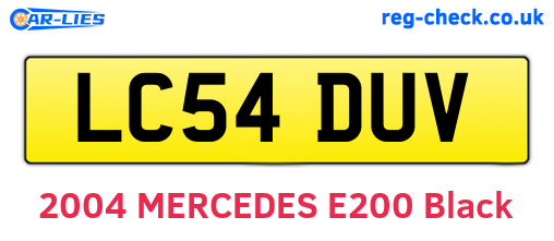 LC54DUV are the vehicle registration plates.