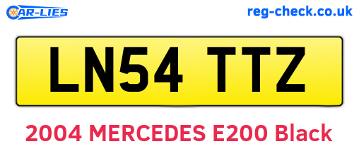 LN54TTZ are the vehicle registration plates.