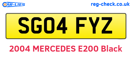 SG04FYZ are the vehicle registration plates.