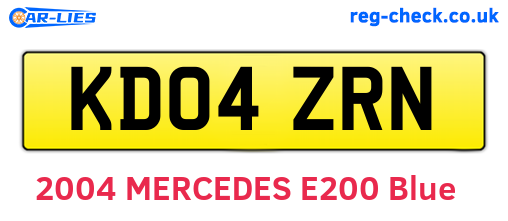 KD04ZRN are the vehicle registration plates.