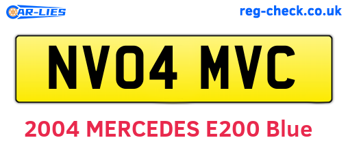NV04MVC are the vehicle registration plates.