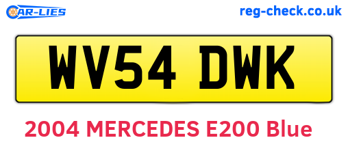 WV54DWK are the vehicle registration plates.