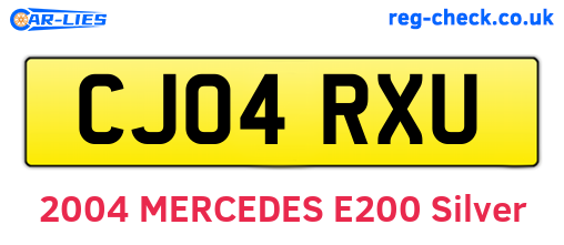 CJ04RXU are the vehicle registration plates.