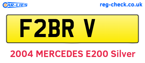F2BRV are the vehicle registration plates.