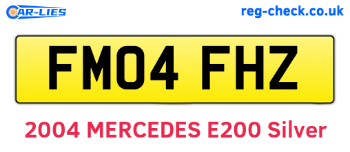 FM04FHZ are the vehicle registration plates.