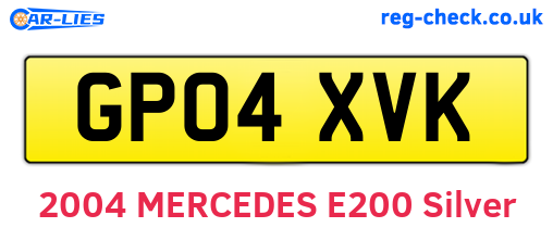 GP04XVK are the vehicle registration plates.
