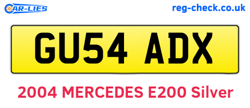 GU54ADX are the vehicle registration plates.