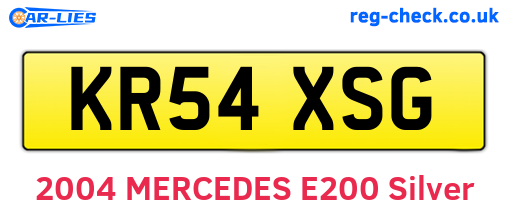 KR54XSG are the vehicle registration plates.