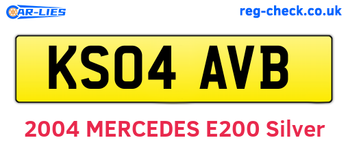KS04AVB are the vehicle registration plates.