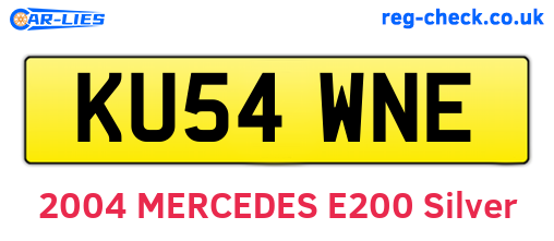 KU54WNE are the vehicle registration plates.