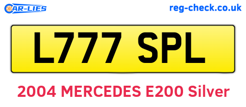 L777SPL are the vehicle registration plates.
