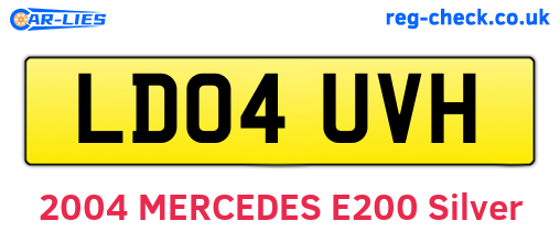 LD04UVH are the vehicle registration plates.