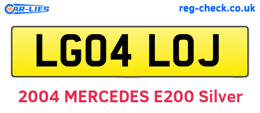LG04LOJ are the vehicle registration plates.