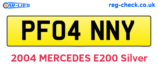 PF04NNY are the vehicle registration plates.