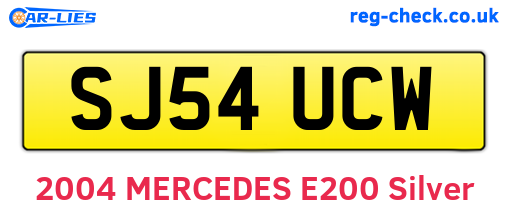 SJ54UCW are the vehicle registration plates.