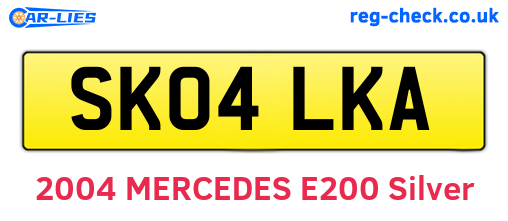 SK04LKA are the vehicle registration plates.
