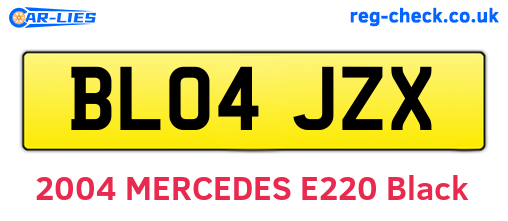 BL04JZX are the vehicle registration plates.