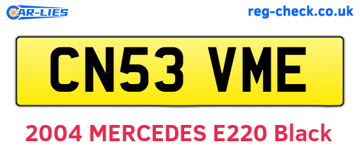 CN53VME are the vehicle registration plates.