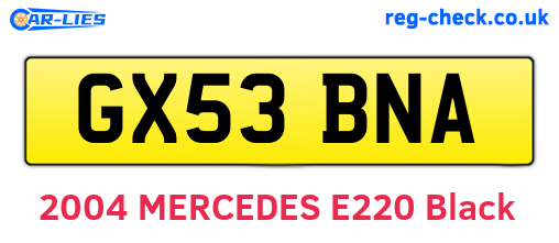 GX53BNA are the vehicle registration plates.