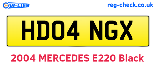 HD04NGX are the vehicle registration plates.