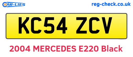 KC54ZCV are the vehicle registration plates.