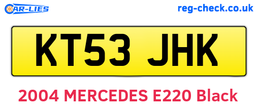 KT53JHK are the vehicle registration plates.