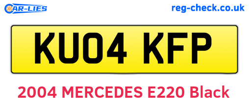 KU04KFP are the vehicle registration plates.