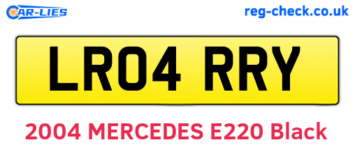 LR04RRY are the vehicle registration plates.