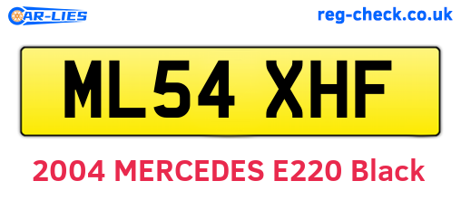 ML54XHF are the vehicle registration plates.