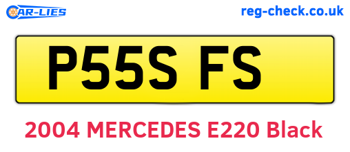 P55SFS are the vehicle registration plates.