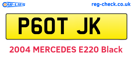 P60TJK are the vehicle registration plates.