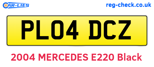 PL04DCZ are the vehicle registration plates.
