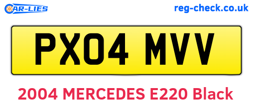 PX04MVV are the vehicle registration plates.