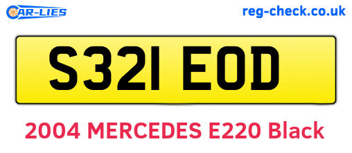S321EOD are the vehicle registration plates.