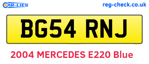 BG54RNJ are the vehicle registration plates.