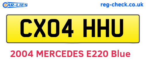 CX04HHU are the vehicle registration plates.