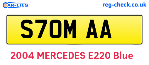 S70MAA are the vehicle registration plates.