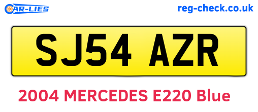 SJ54AZR are the vehicle registration plates.