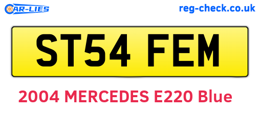 ST54FEM are the vehicle registration plates.