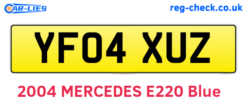 YF04XUZ are the vehicle registration plates.